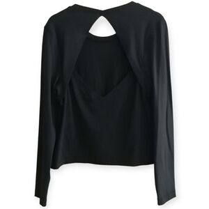 Lululemon Back Up Long Sleeve Open Back Black Light Sweater Medium
